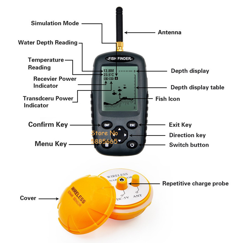 Smart Portable 50M Depth Sonar - Fishing Boat Depth Finder のレビューと価格