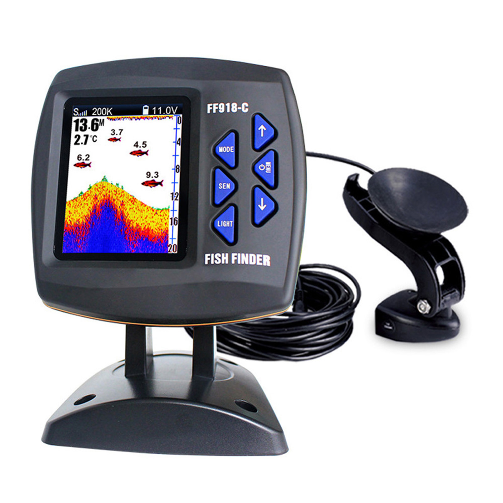 Color Screen Wired Fish Finder - Fishing Boat Depth Finder のレビューと価格