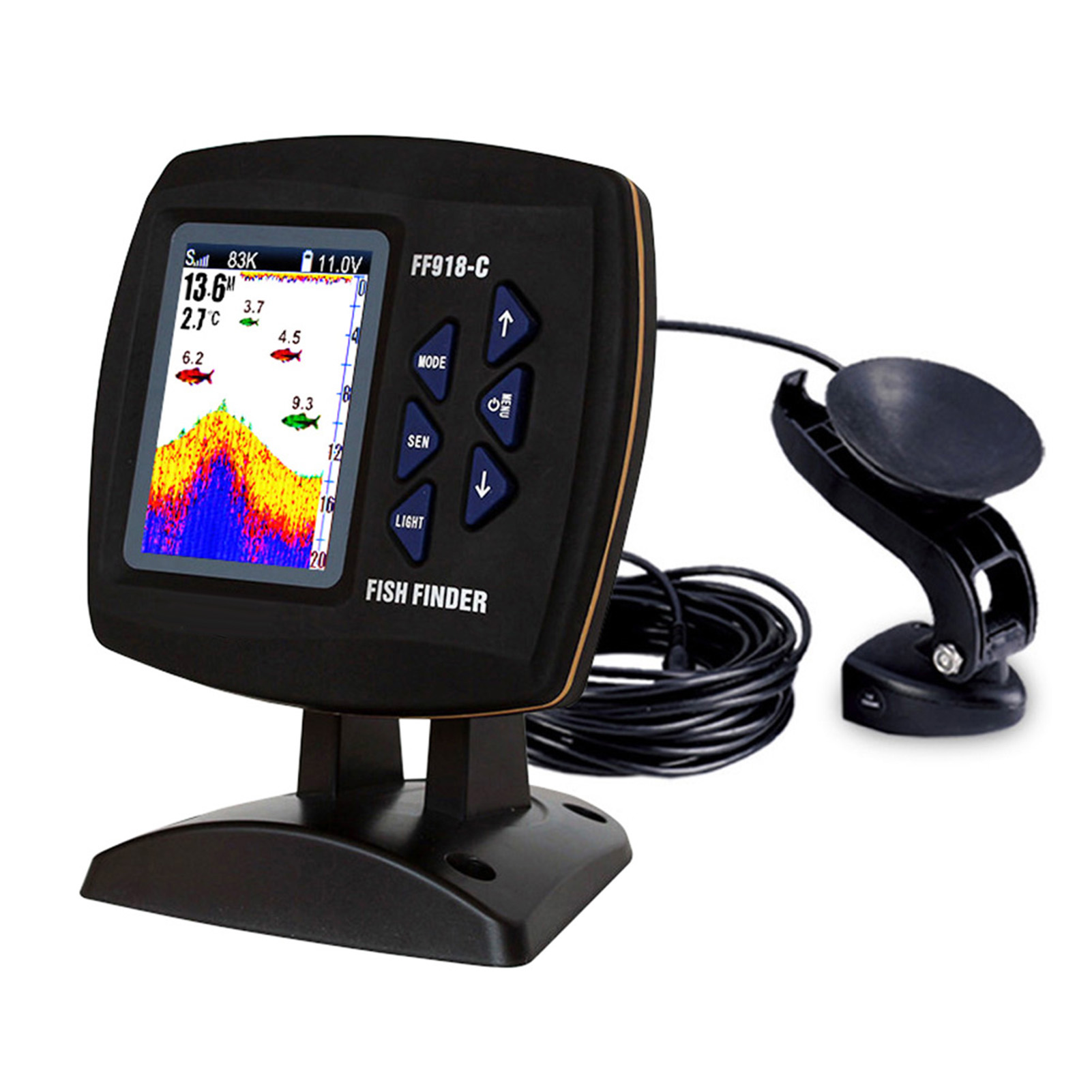 Color Screen Wired Fish Finder - Fishing Boat Depth Finder のレビューと価格