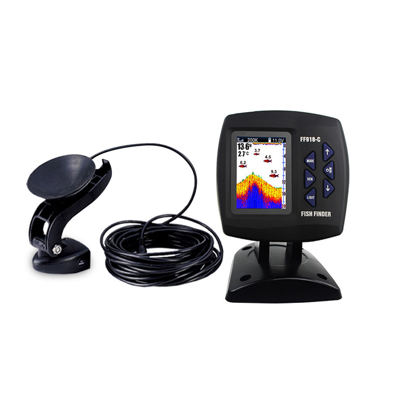 Color Screen Wired Fish Finder - Fishing Boat Depth Finder のレビューと価格