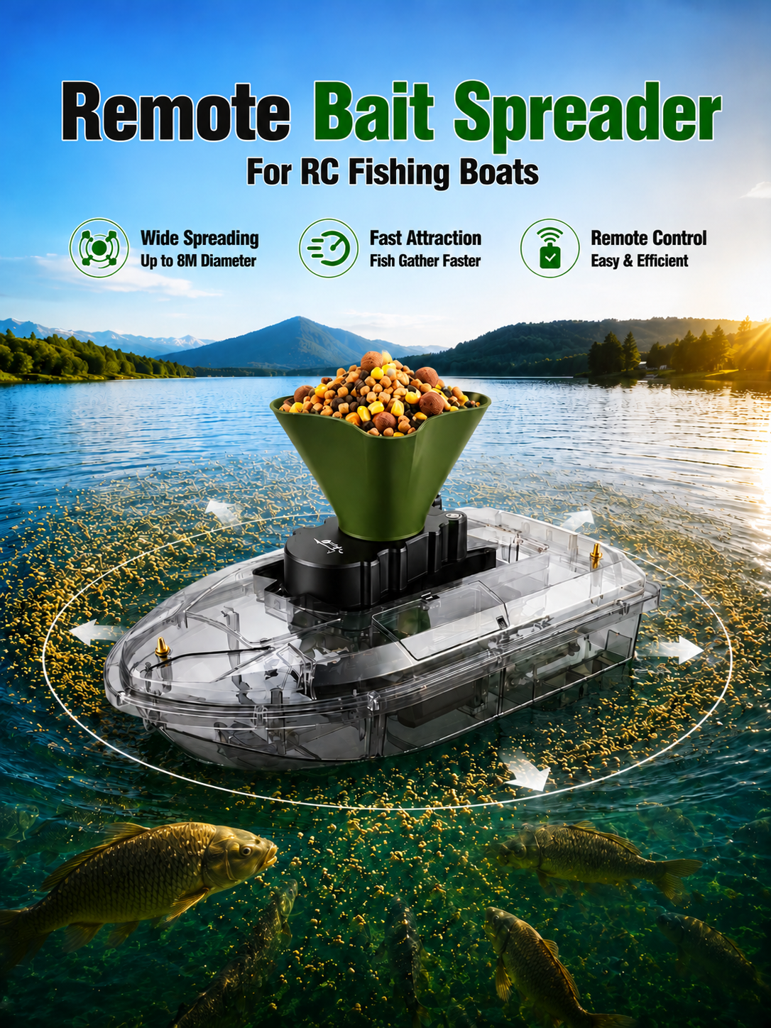 Remote Bait Spreader for RC Fi - Fishing Boat Anchor Winch のレビューと価格