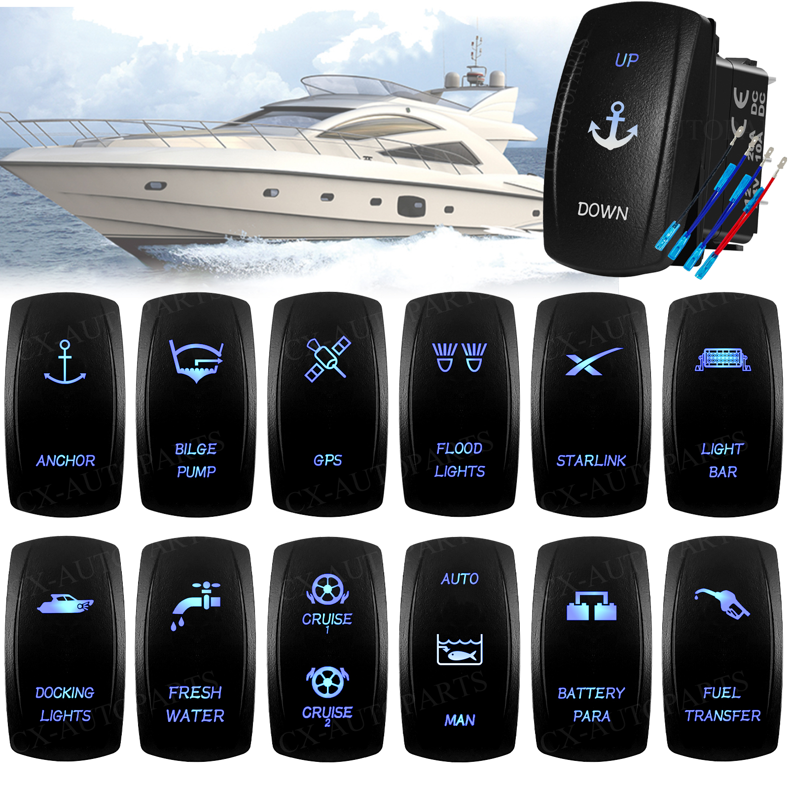 Marine Grade IP66 Rocker Switc - Fishing Boat Anchor のレビューと価格