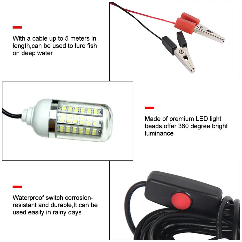 12V Underwater Lamp 15W 108 LE - Fishing Boat Depth Finder のレビューと価格