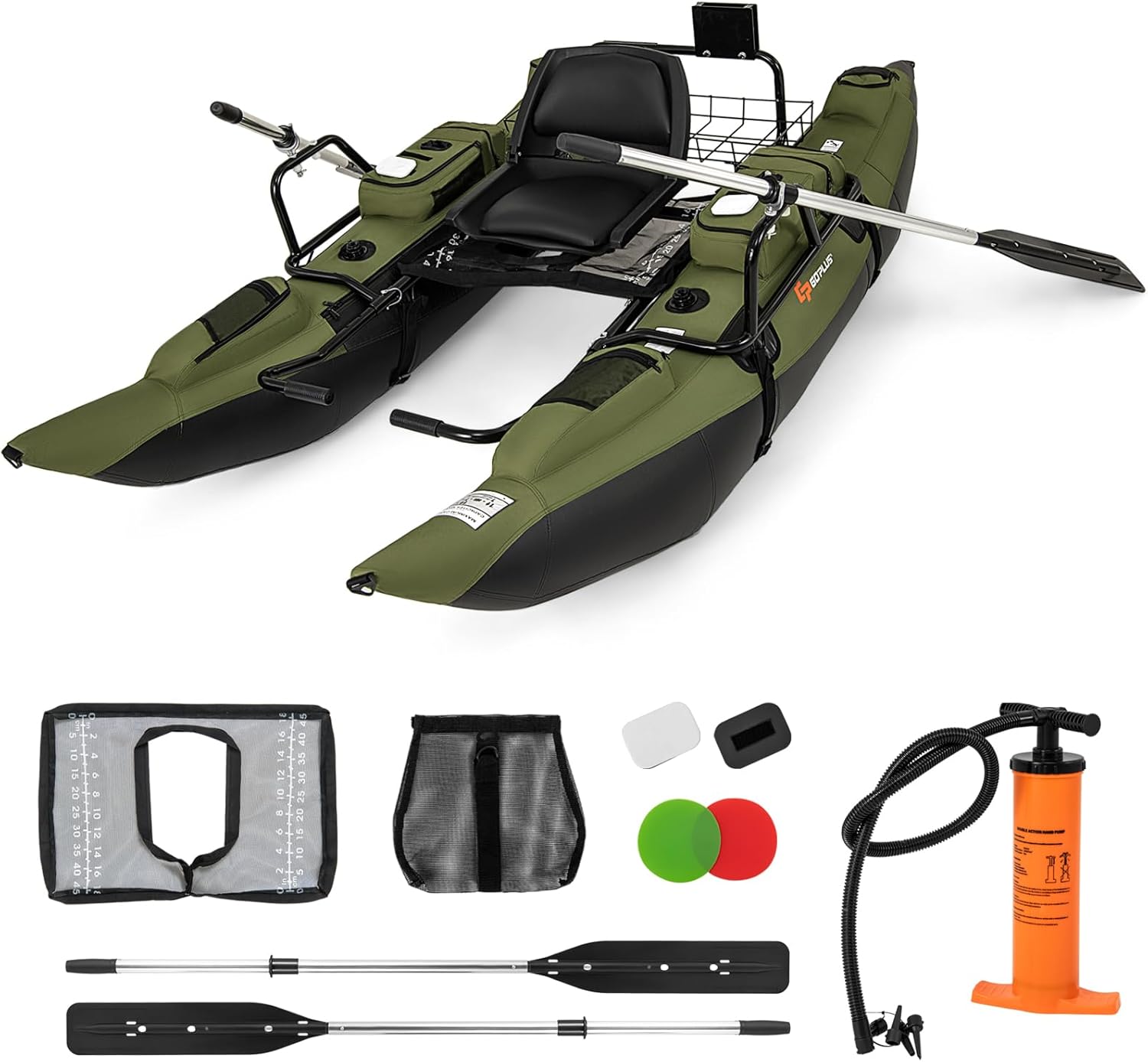 Adult Inflatable Belly Boat wi - Fishing Boat Paddle のレビューと価格