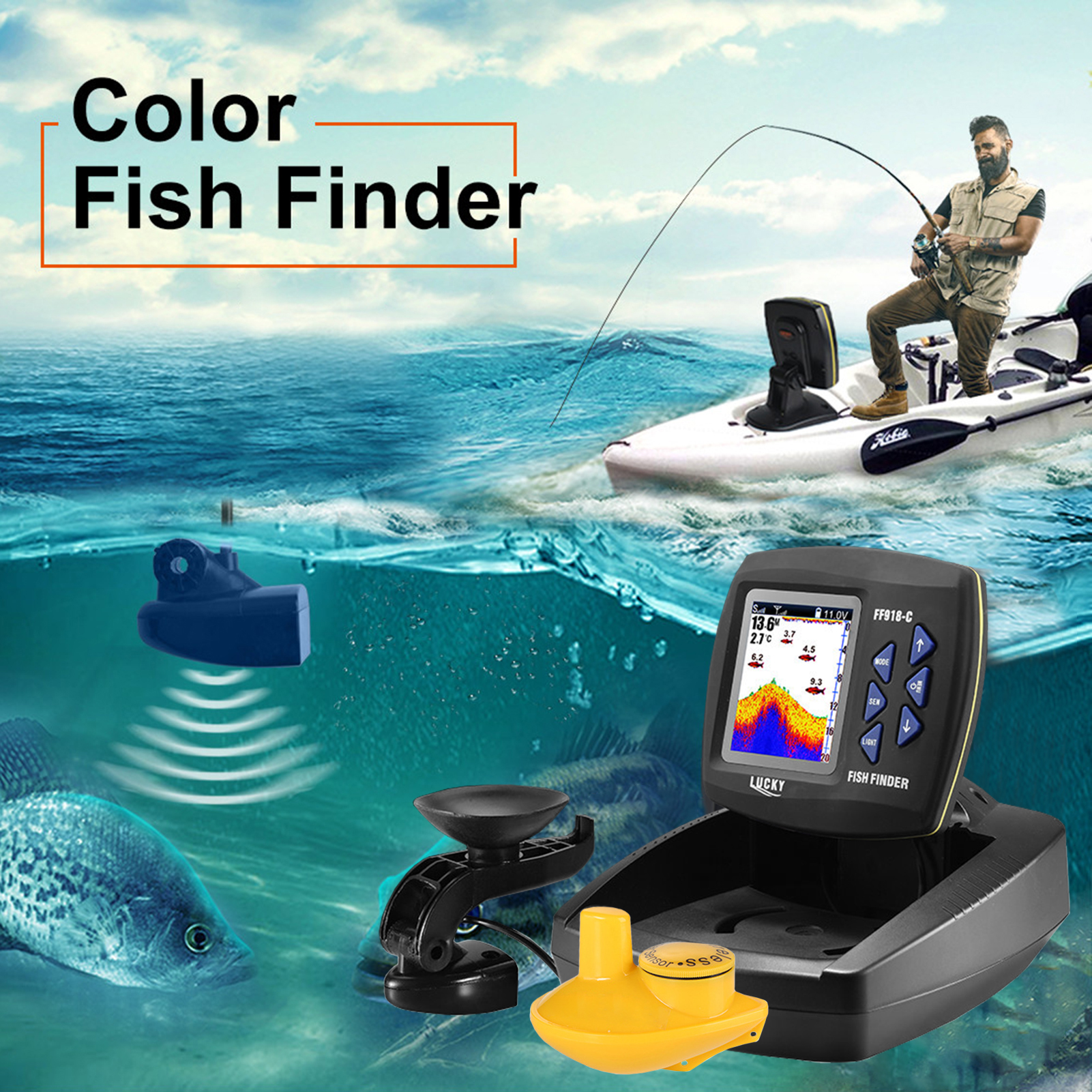 Portable Fish Finder Wireless  - Fishing Boat Depth Finder のレビューと価格