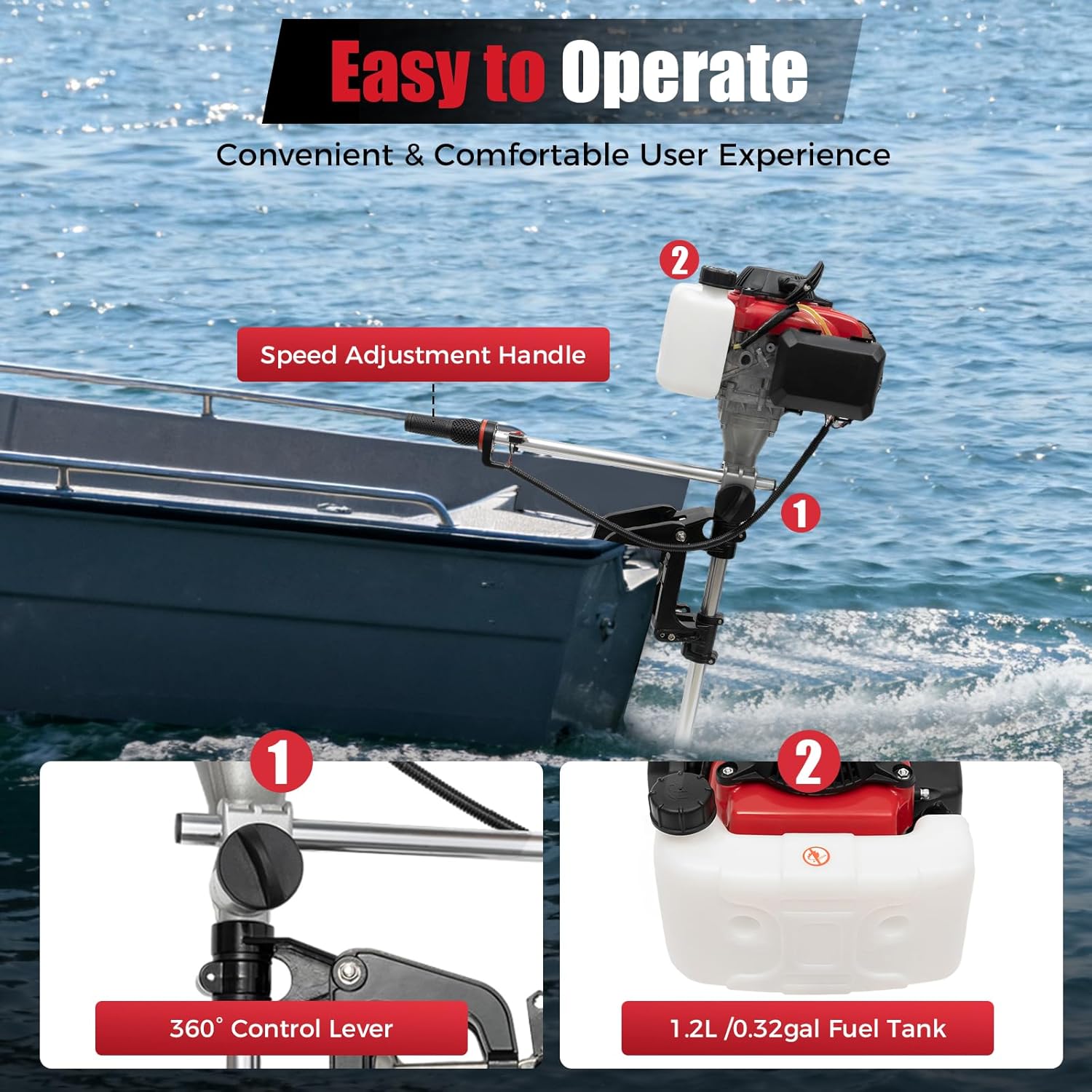 4HP Outboard Motor, 4 Stroke 5 - Fishing Boat Outboard Motor のレビューと価格