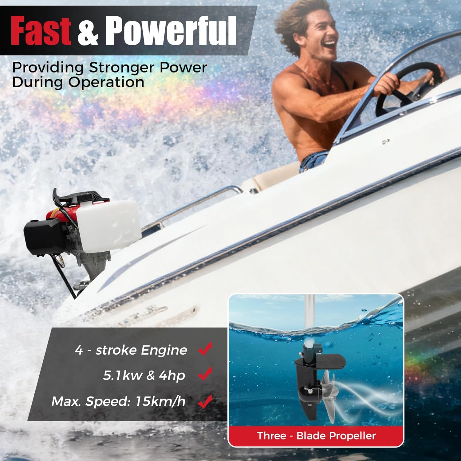 4HP Outboard Motor, 4 Stroke 5 - Fishing Boat Outboard Motor のレビューと価格