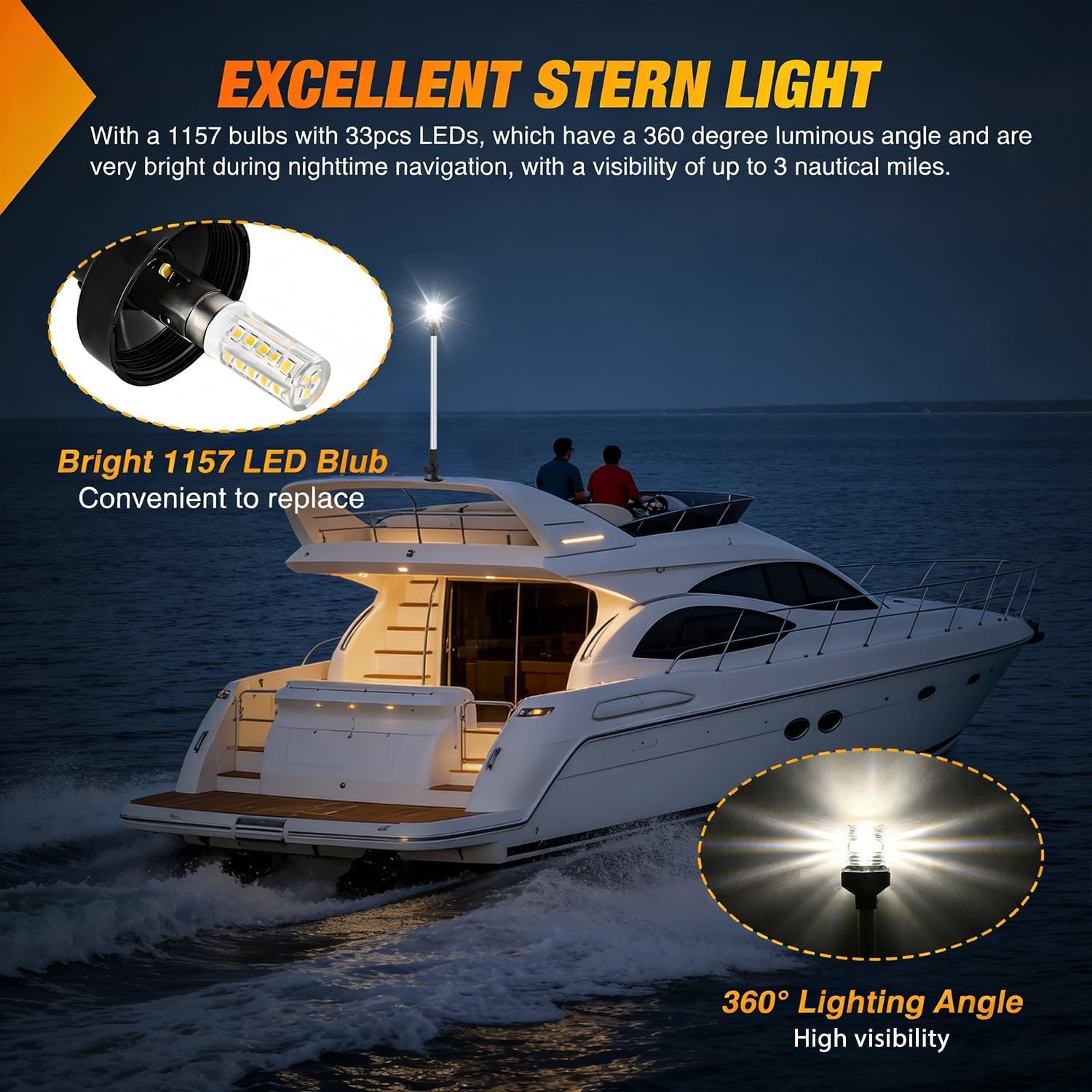 Nilight Marine Boat Stern Ligh - Fishing Boat Navigation Light のレビューと価格