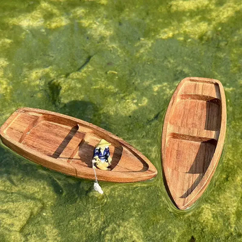 Handmade Wooden Boat Mini Floa - Fishing Boat Oar のレビューと価格