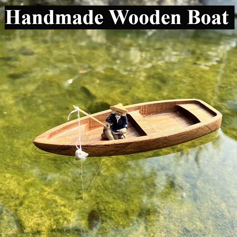Handmade Wooden Boat Mini Floa - Fishing Boat Oar のレビューと価格