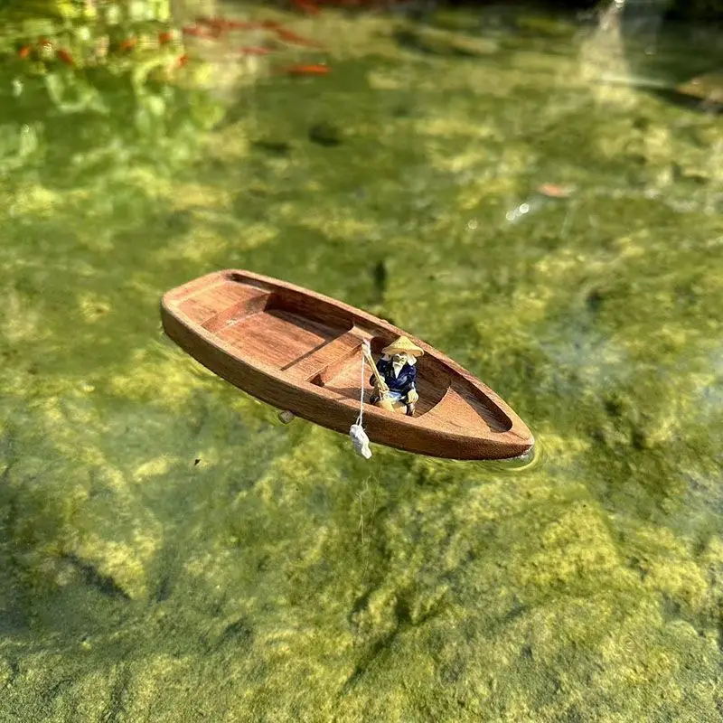 Handmade Wooden Boat Mini Floa - Fishing Boat Oar のレビューと価格