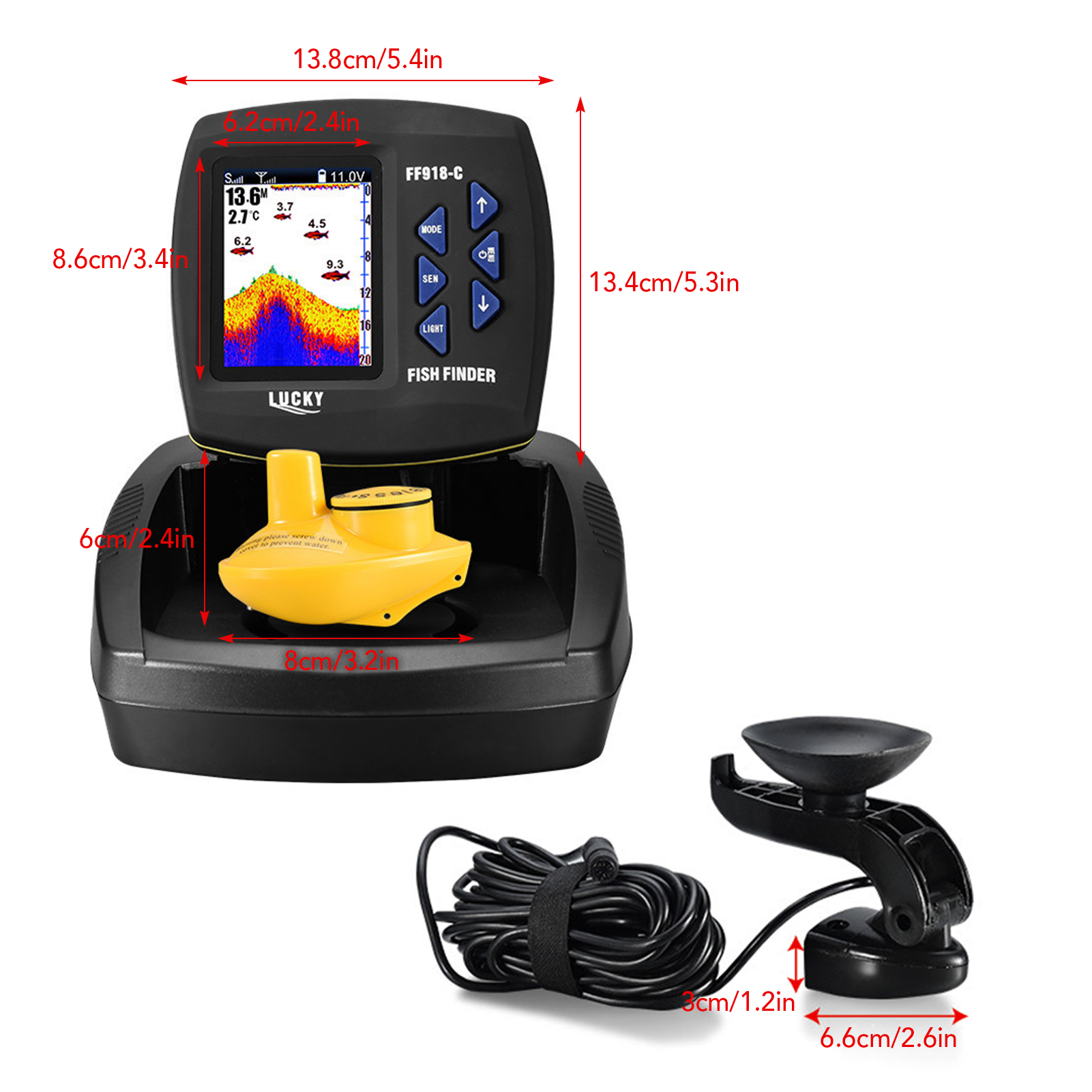 Fish Finder Wireless Sonar Sen - Fishing Boat Depth Finder のレビューと価格