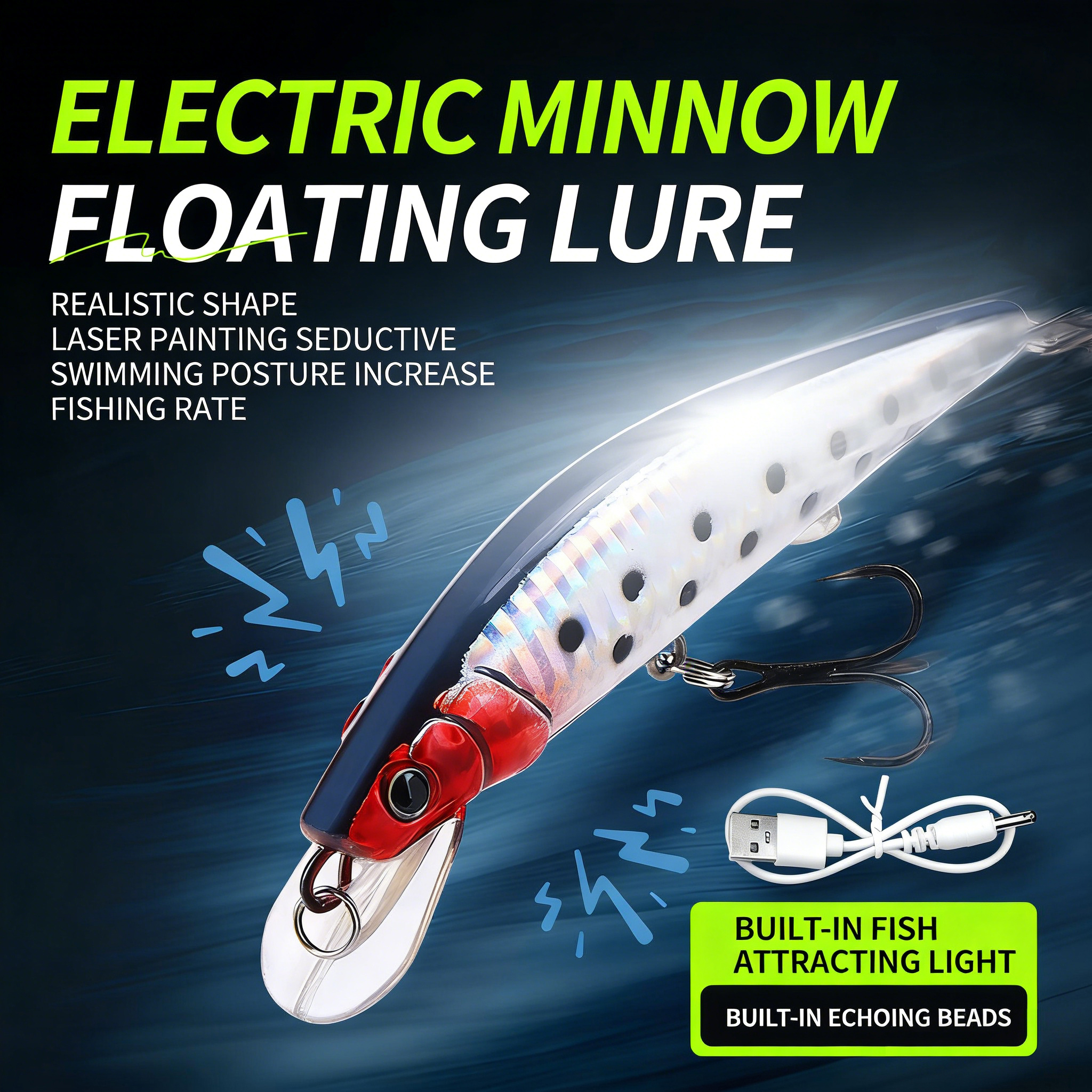 Simulated Fishing Lures Bait E - Fishing Boat Navigation Light のレビューと価格