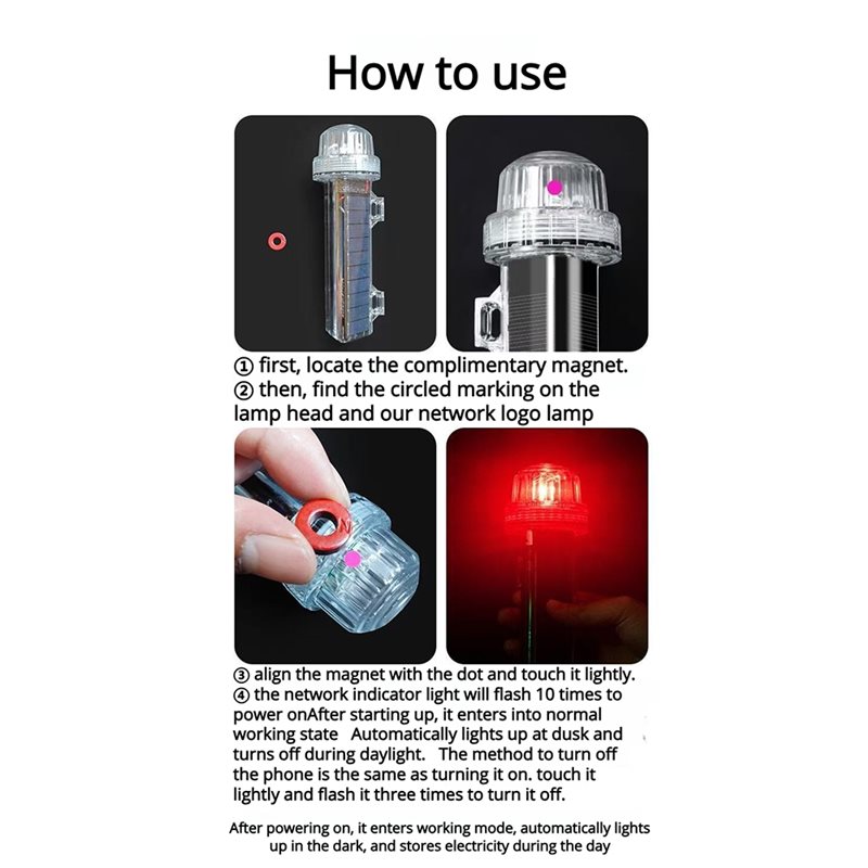 Solar Powered LED Marine Signa - Fishing Boat Navigation Light のレビューと価格