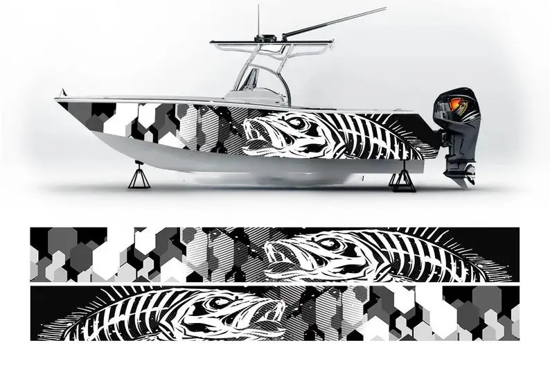 Camo Black and White Marlin Fi - Fishing Boat Trailer のレビューと価格