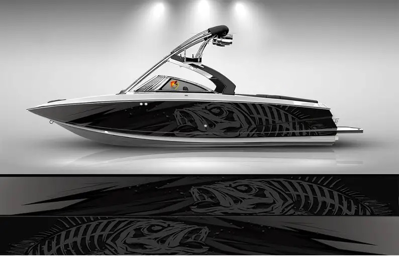 Camo Black and White Marlin Fi - Fishing Boat Trailer のレビューと価格