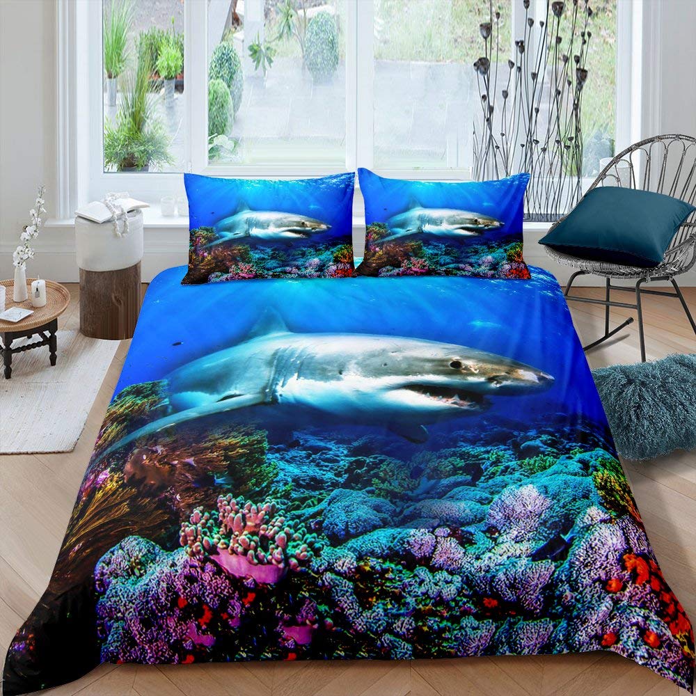 Fish Duvet Cover Set Ocean Bed - Fishing Boat Cover のレビューと価格