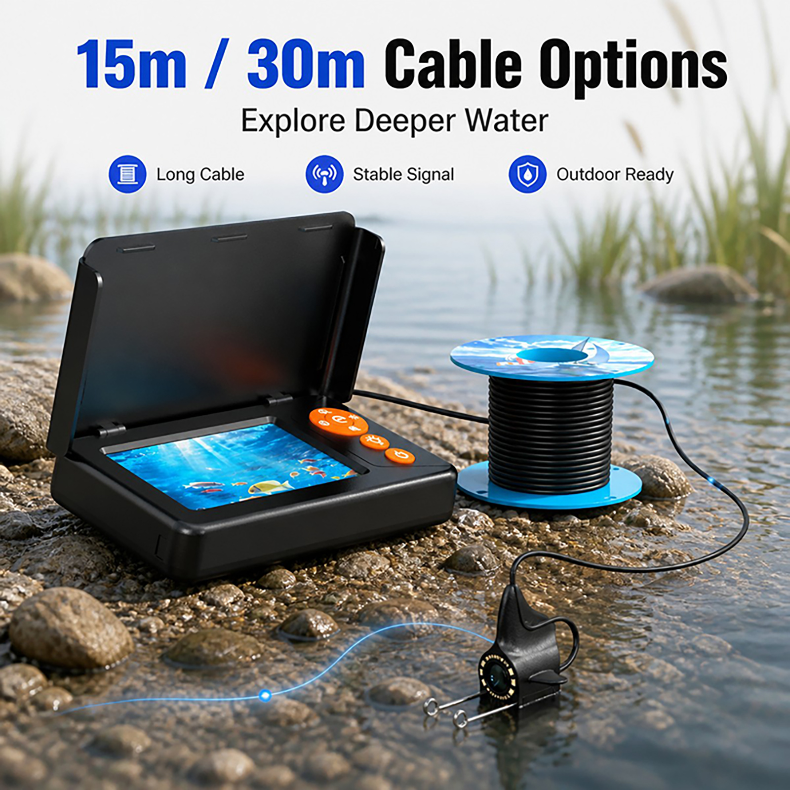 1080P HD Underwater Camera Fis - Fishing Boat Depth Finder のレビューと価格