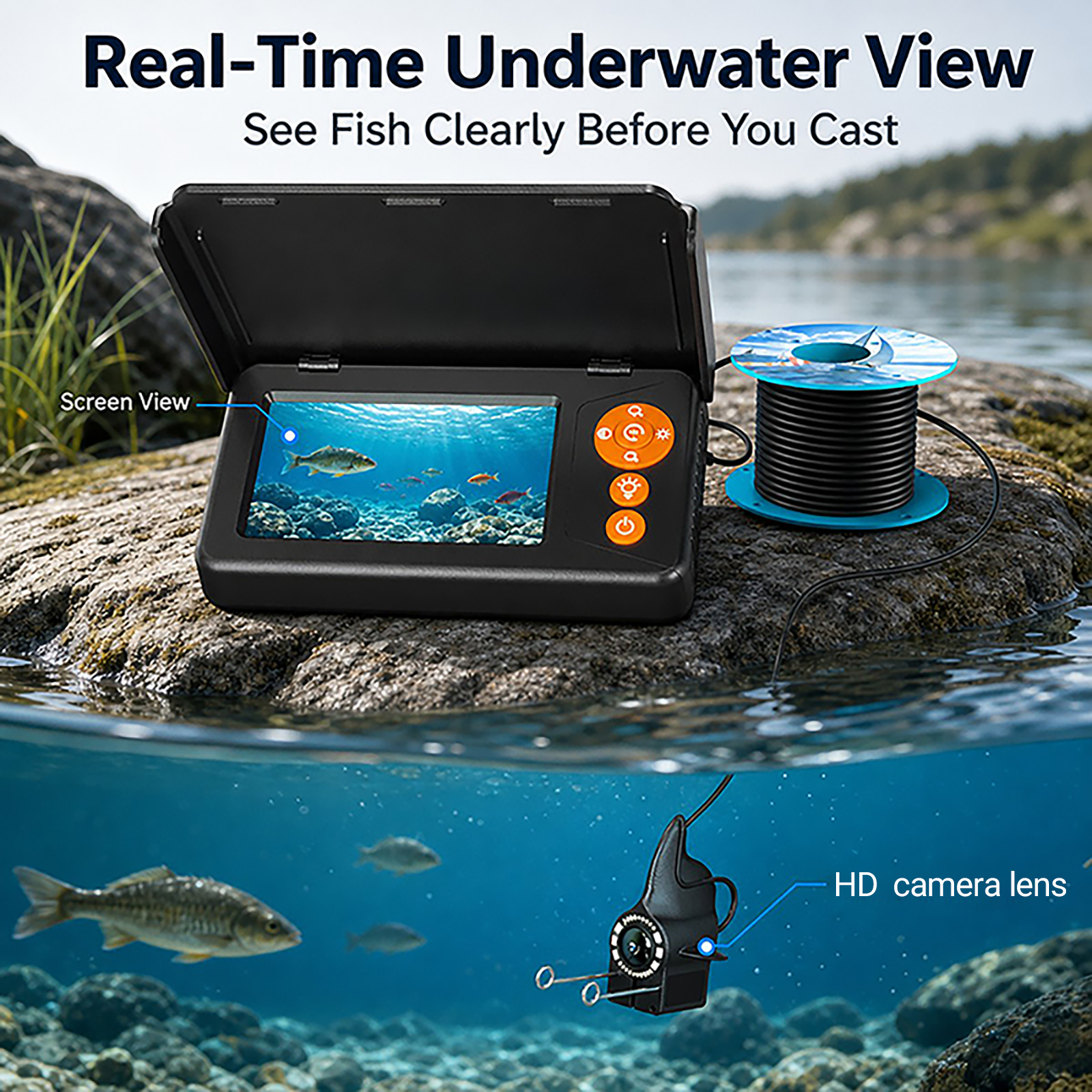1080P HD Underwater Camera Fis - Fishing Boat Depth Finder のレビューと価格