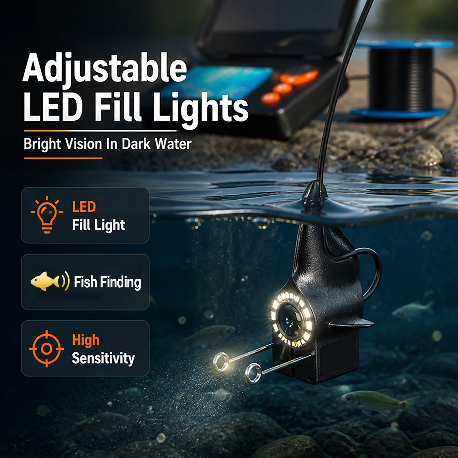 1080P HD Underwater Camera Fis - Fishing Boat Depth Finder のレビューと価格
