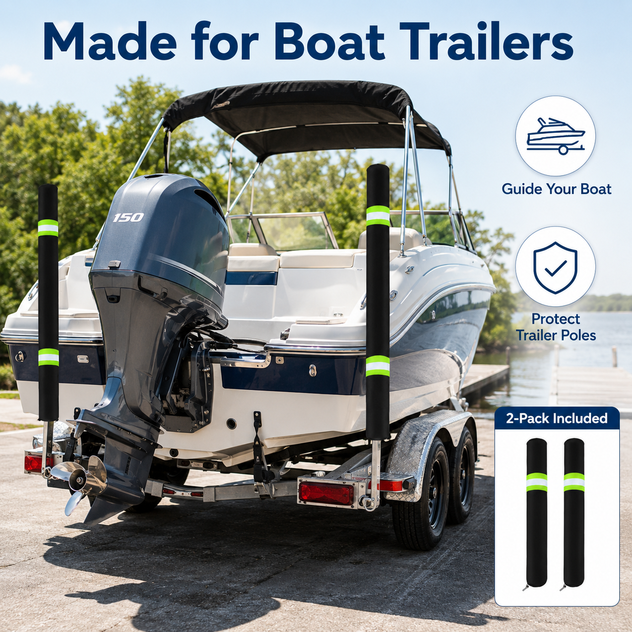 2Pcs Boat Trailer Guide Pole C - Fishing Boat Cover のレビューと価格