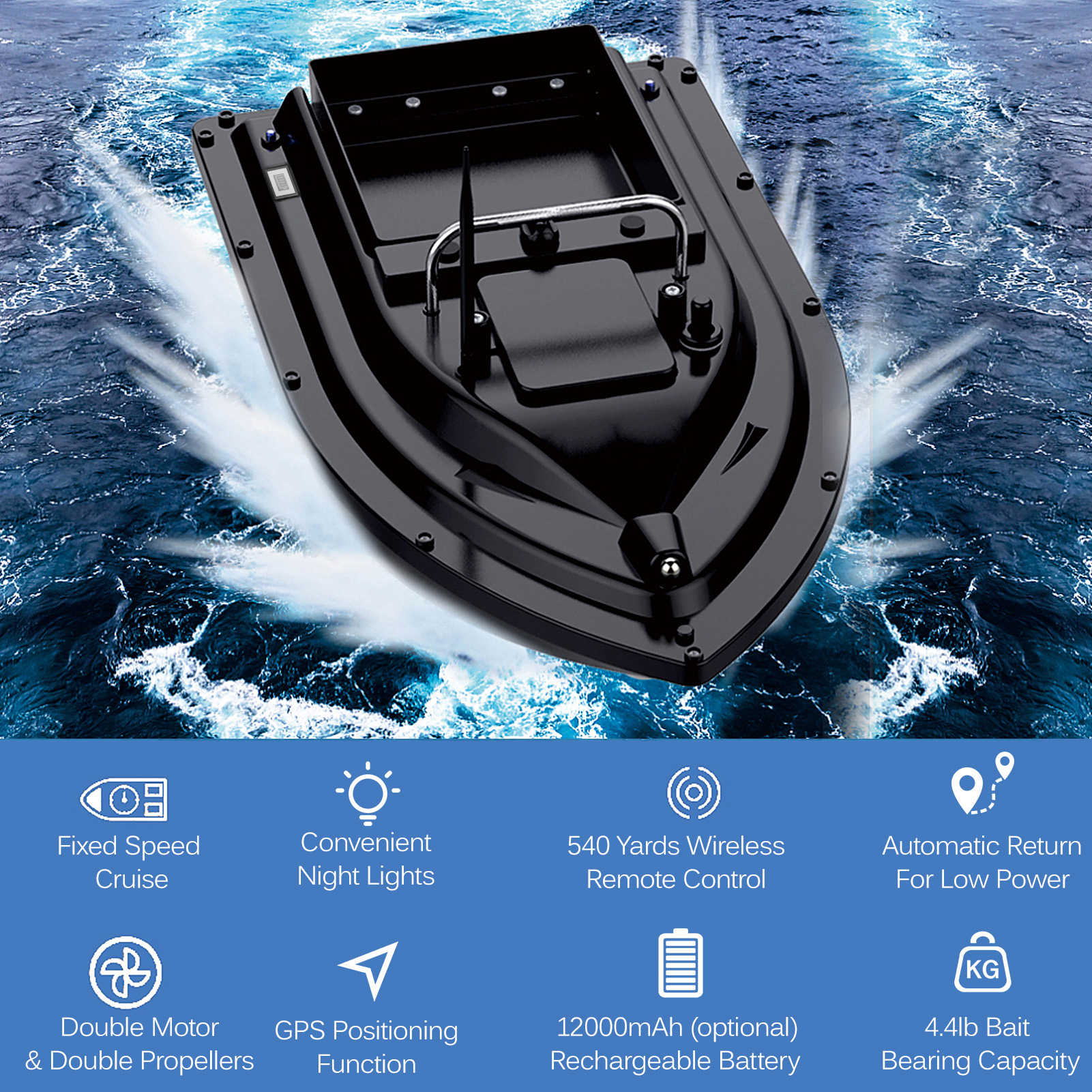 D16E GPS Fishing Bait Boat wit - Fishing Boat Gps のレビューと価格