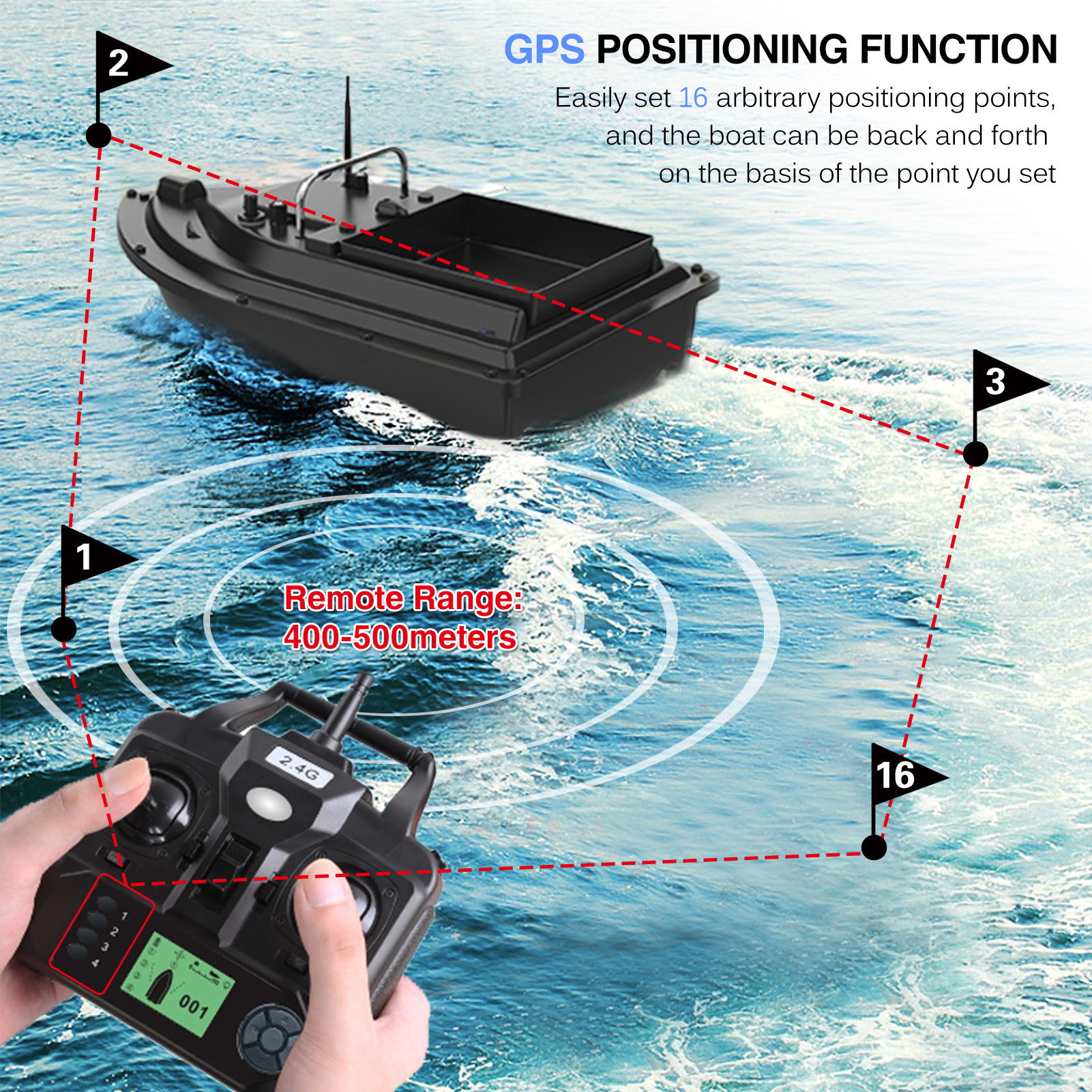 D16E GPS Fishing Bait Boat wit - Fishing Boat Gps のレビューと価格